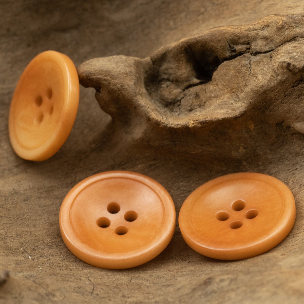 6pcs Orange Buttons Corozo Eco Material DIY Children Clothing Kids Buttons