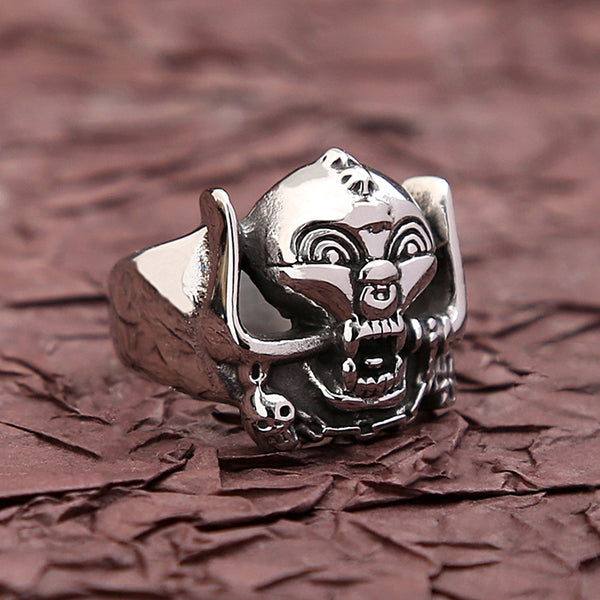 Anillos de calavera únicos de acero inoxidable estilo gótico vintage para hombres y mujeres