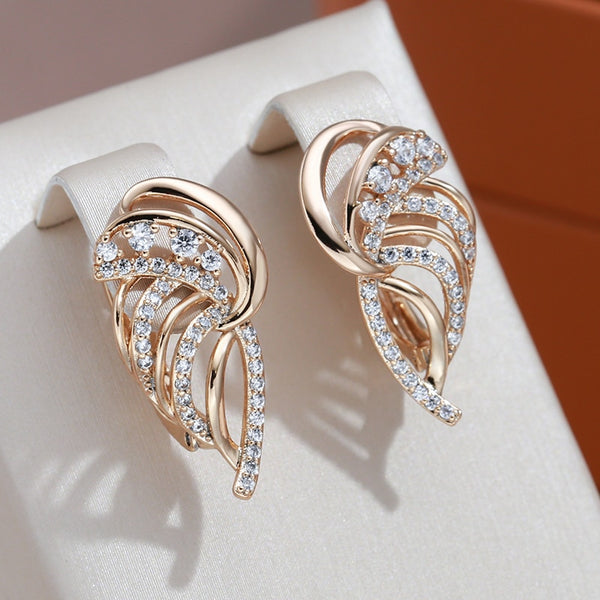 Luxury Full Zircon Vintage Texture Drop Earrings for Women