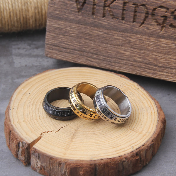 Anillos rúnicos vikingos giratorios calientes