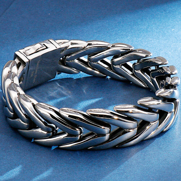 Pulsera masiva de acero inoxidable 316L para hombre