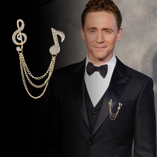 Luxury Crystal Musical Note Brooches