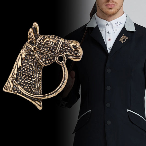 Broches vintage de cabeza de caballo para hombre