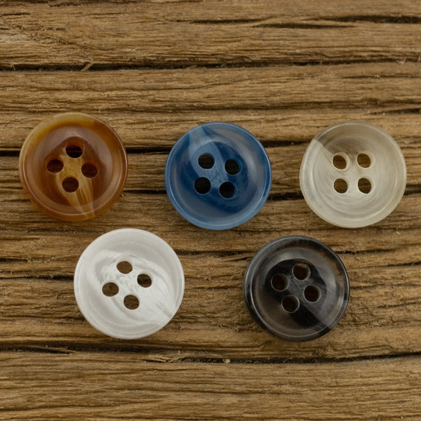 11 botones de resina de color semitransparente de 11,5 mm