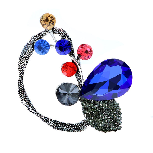 Rhinestone Flower Brooch Vintage Fashion Crystal Pin Wedding Jewelry Winter Design Accessories
