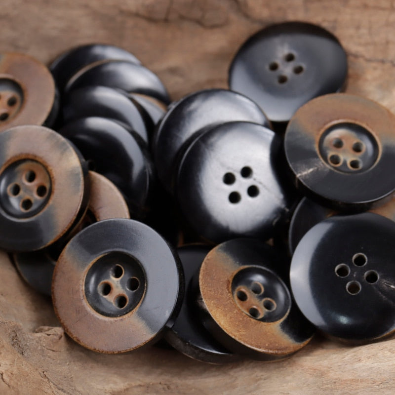 Frame Genuine Horn Buttons Real Natural Sewing Accessories Black Suit Buttons