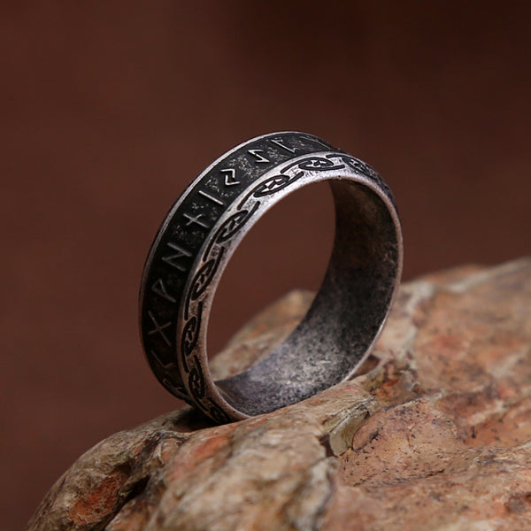 Nuevo anillo de runas vikingas vintage para hombres y mujeres, de acero inoxidable 316L, con nudo celta nórdico.