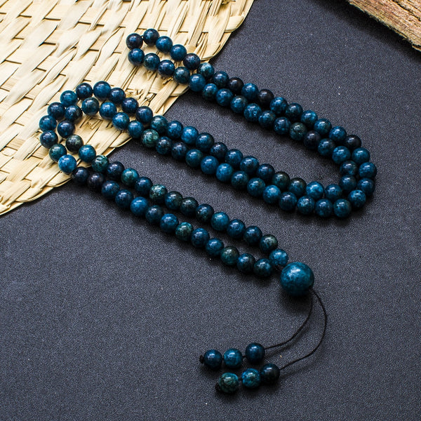 Pulsera de cuerda elástica con cuentas de apatita de 6 mm