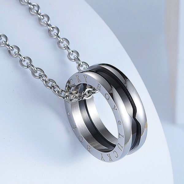 Anillo punk de acero inoxidable 316L con diseño de chico de la suerte para hombre