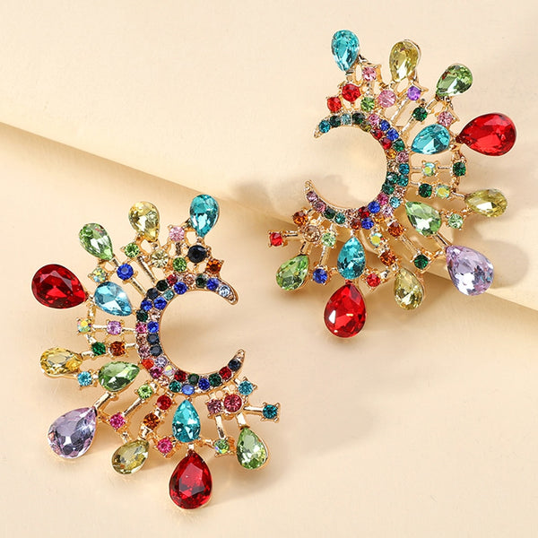 Pendientes de aro grandes con perla simulada de Bohemia para mujer