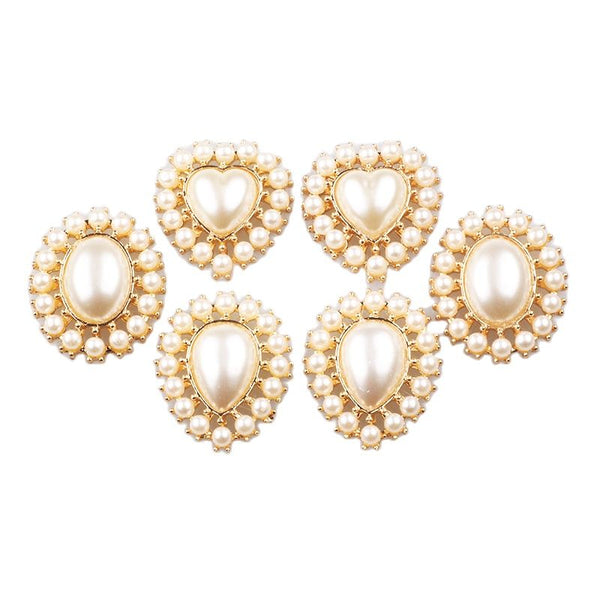 Metal Pearl Gold Buttons 5pcs/Lot DIY Sewing Handmade Beautiful Buttons