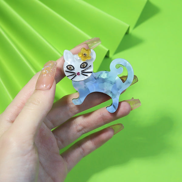Acrylic Cute Cat Brooches For Women