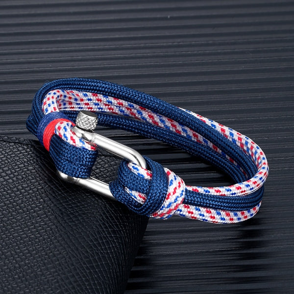 Pulseras de paracord de supervivencia náutica con abalorios de alta calidad para hombres y mujeres.