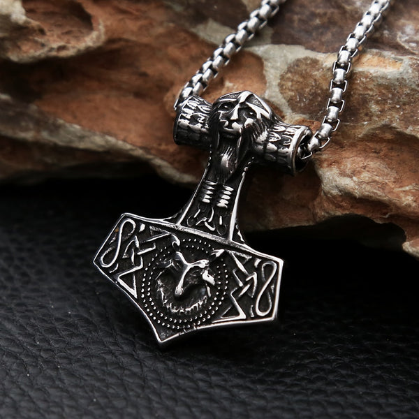 Nuevo collar vintage con colgante de ancla vikinga de acero inoxidable para hombre