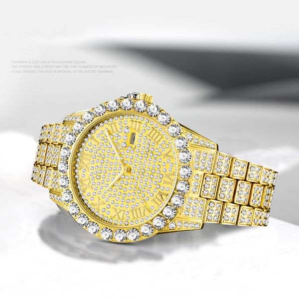 Masculino Men Watches Bracelet Stainless steel  Fashion Iced Out Quartz Wristwatches