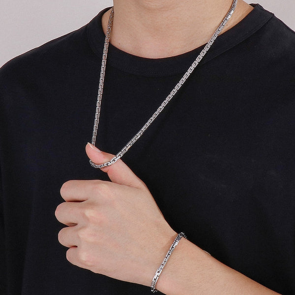 Collar de cadena de eslabones de 4,5 mm de ancho para hombres y mujeres