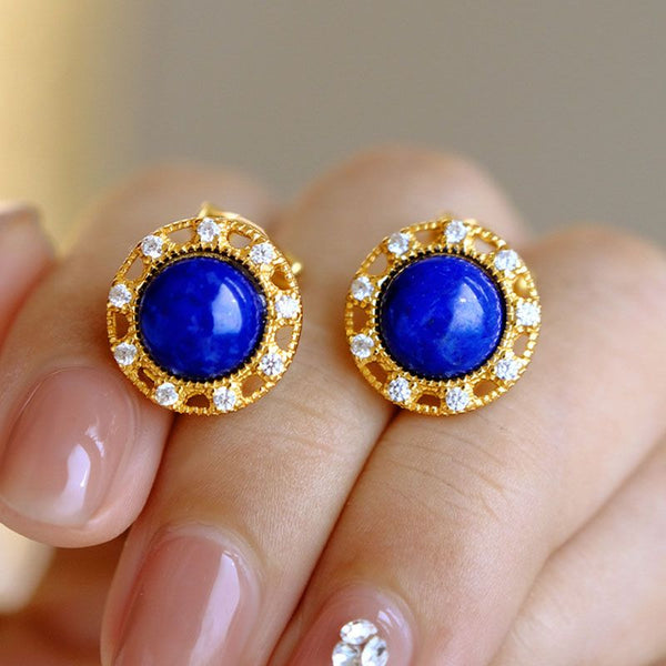 Nuevos pendientes de girasol de lujo con incrustaciones de diamantes redondos y calados en plata para mujer