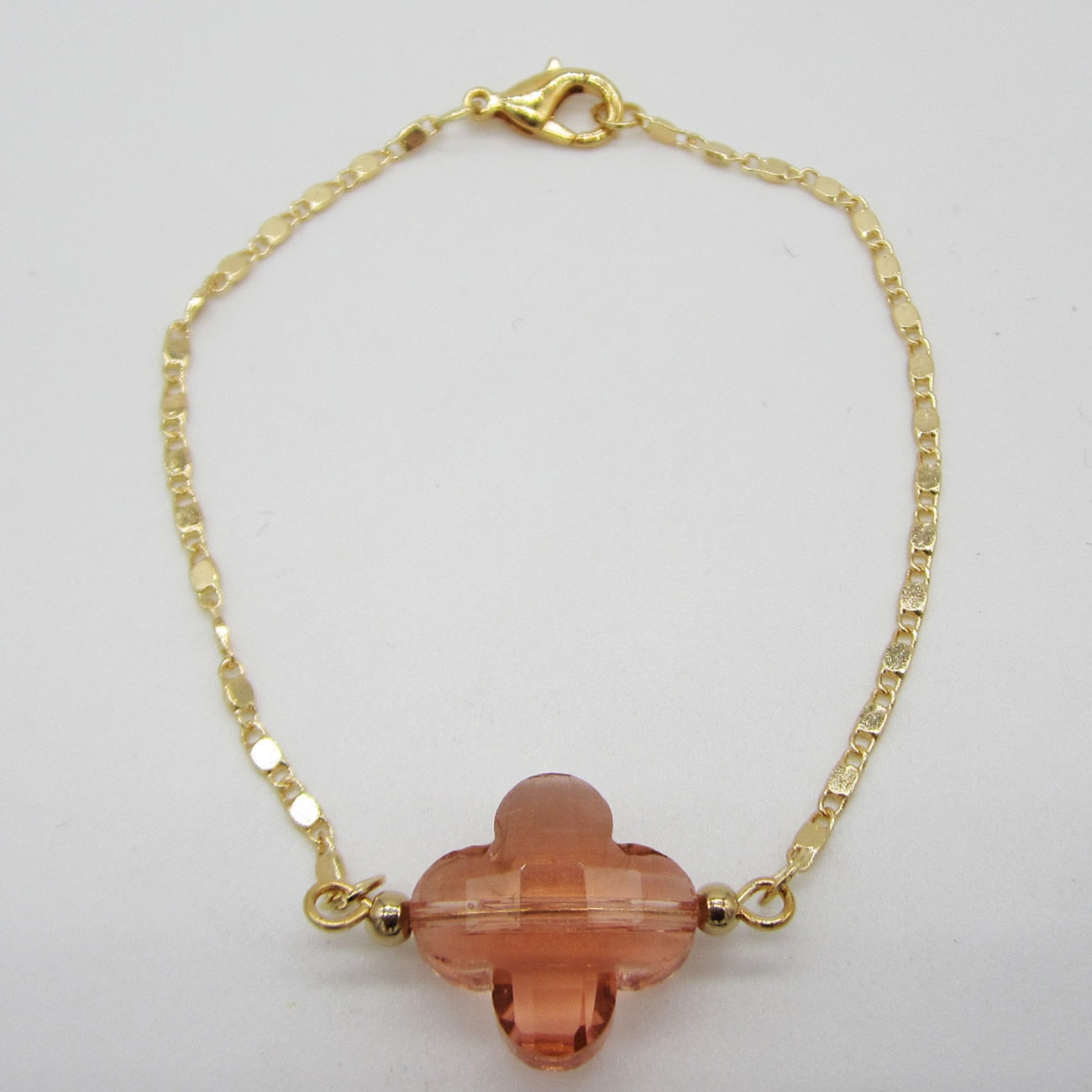 Statement Crystal Four Leaf Clover Copper Chain Bracelet For Women And Men