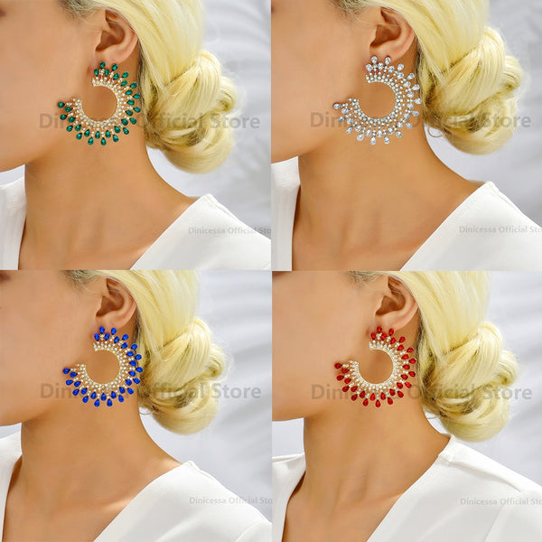 Elegantes pendientes de aro grandes de moda para mujer