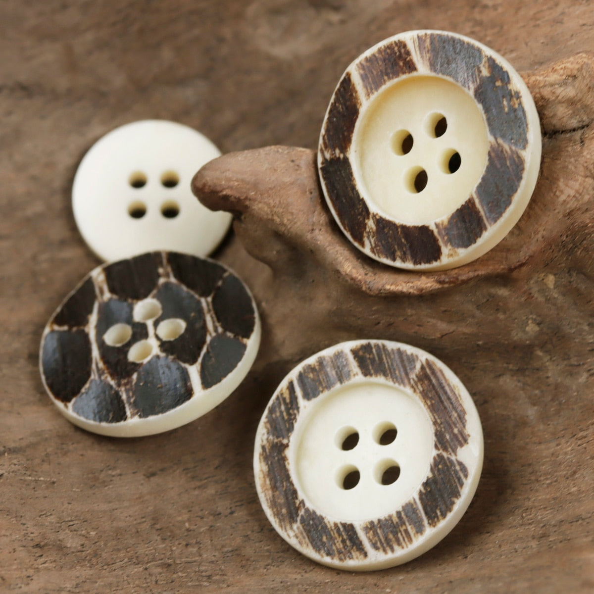 6pcs Natural White Bone Buttons Heavy Sewing Supplies DIY  Button