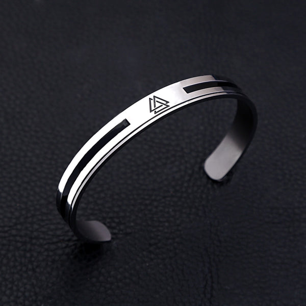 Pulsera triangular de runas vikingas vintage de moda para hombre y mujer