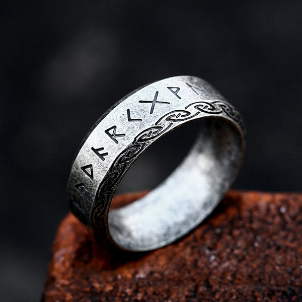 Anillo vikingo vintage de acero inoxidable 316L para hombre y mujer.