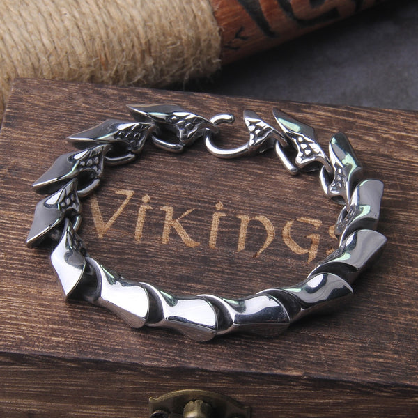 Viking Ouroboros vintage punk bracelet for men