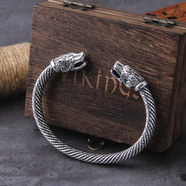 Pulsera de dragón vikingo nórdico ajustable para hombre.