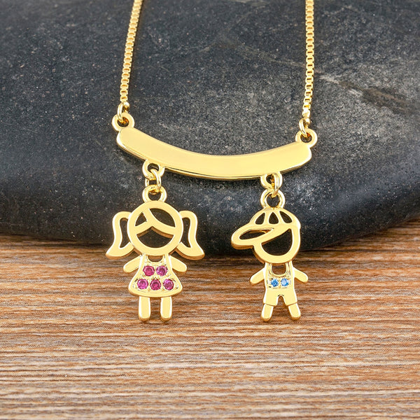 Collares de cadena clásicos chapados en oro para niños y niñas para mujer