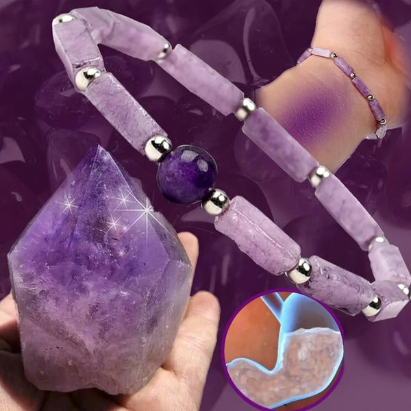 Pulsera de amatista natural para mujer, con piedras curativas, purificadoras y adelgazantes.