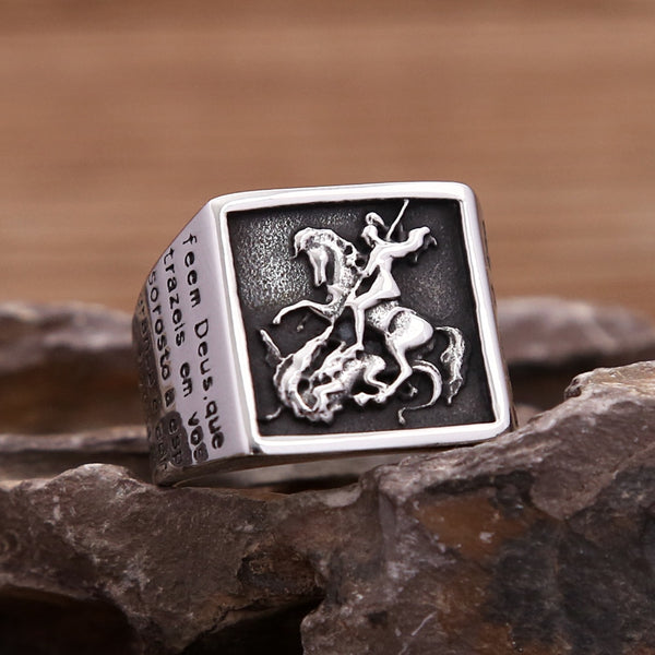 Anillos de paladín romano vintage de acero inoxidable 316L para hombre