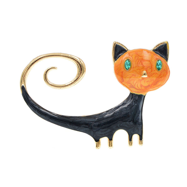 Broches de gato esmaltados para mujer, 2 colores
