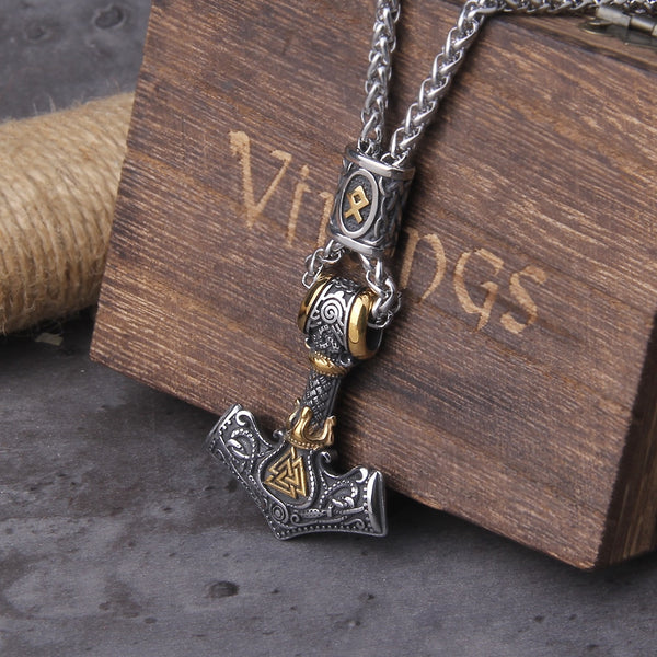 Collar nórdico escandinavo vikingo vikingo Valknut para hombre