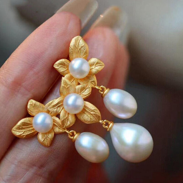 Nuevos broches de perlas con forma de gota de agua para mujer