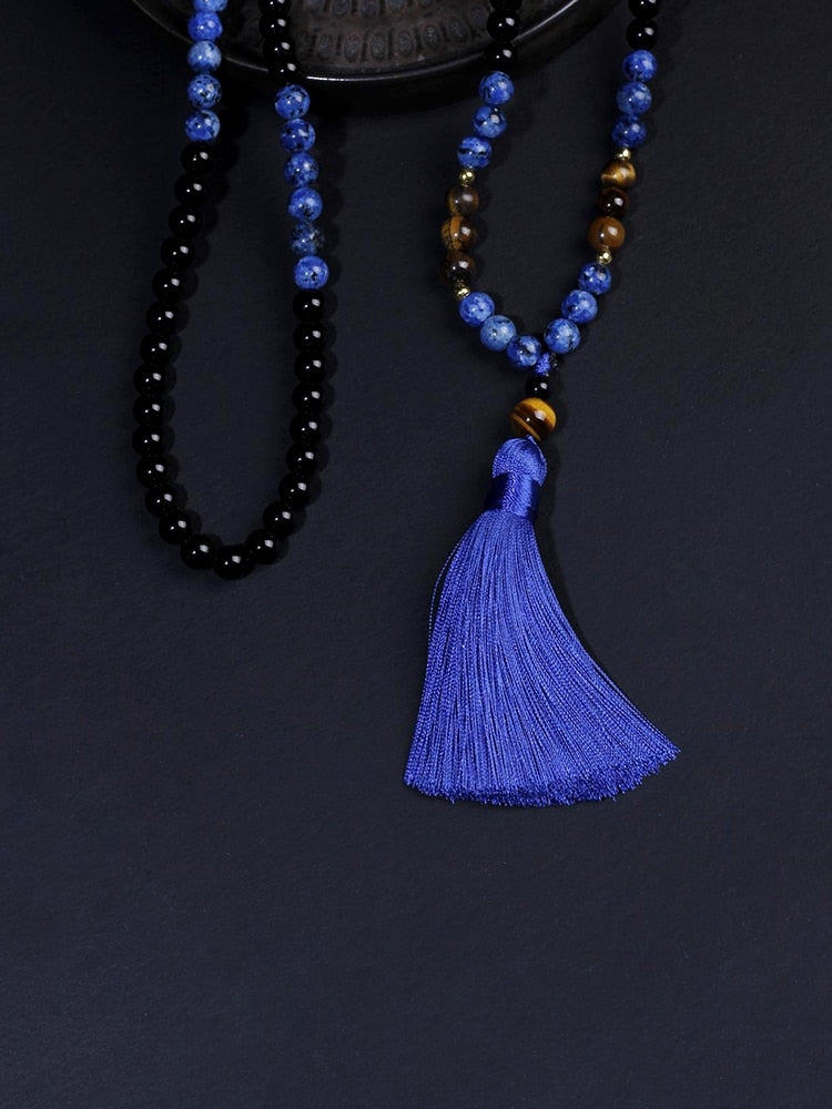 Japamala 108 necklace,tassel,Beaded Necklace,female and male necklace