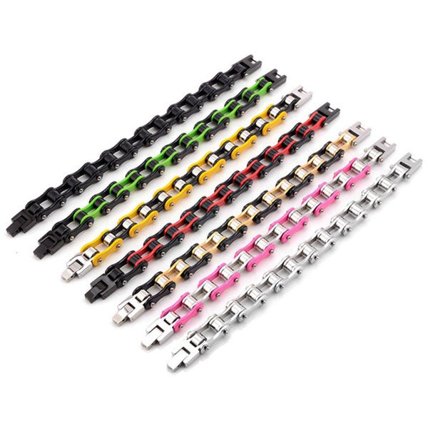 Pulseras para hombre, multicolor, estilo punk, para motociclista, bicicleta y motocicleta.