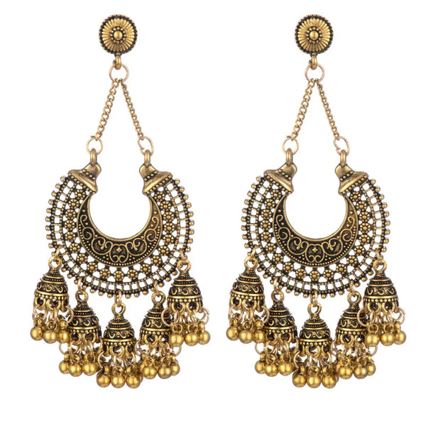 Pendientes de campanas indias, joyería Jhumka para mujer