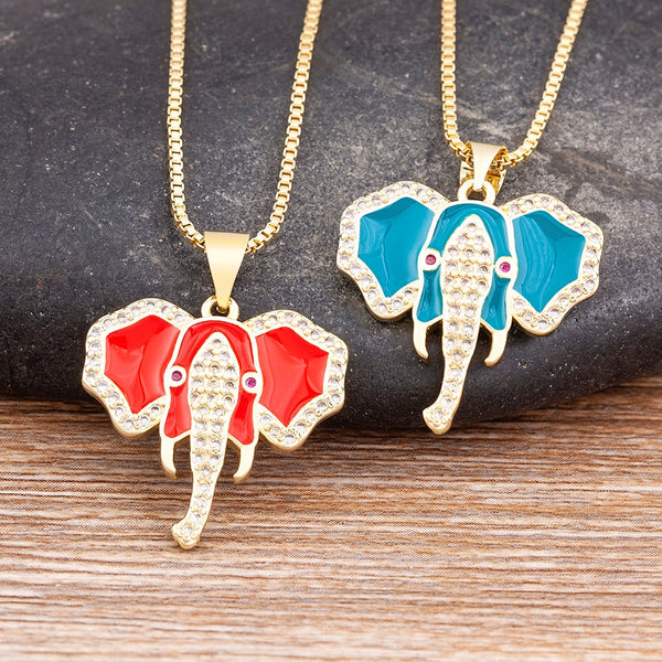 Gargantilla de elefante con circonitas para mujer