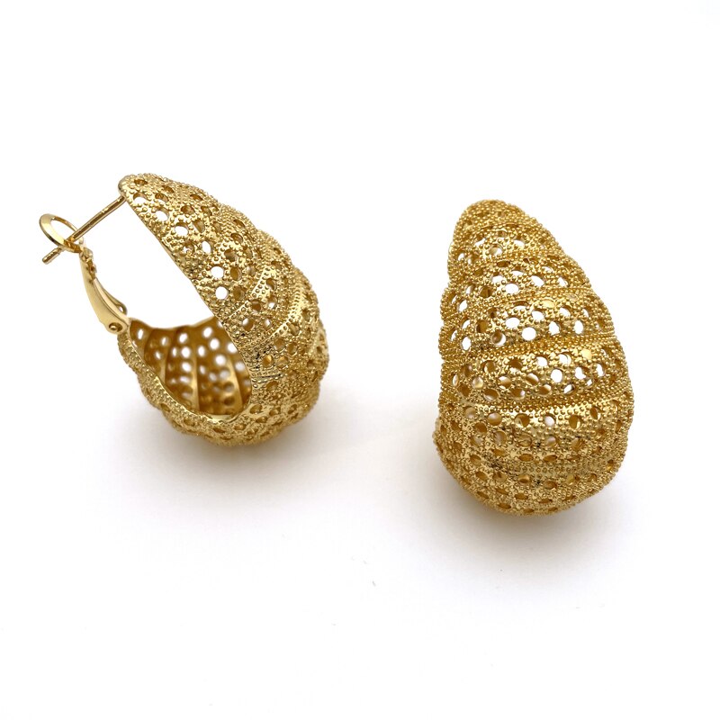Gold Plated Round Earrings For Women