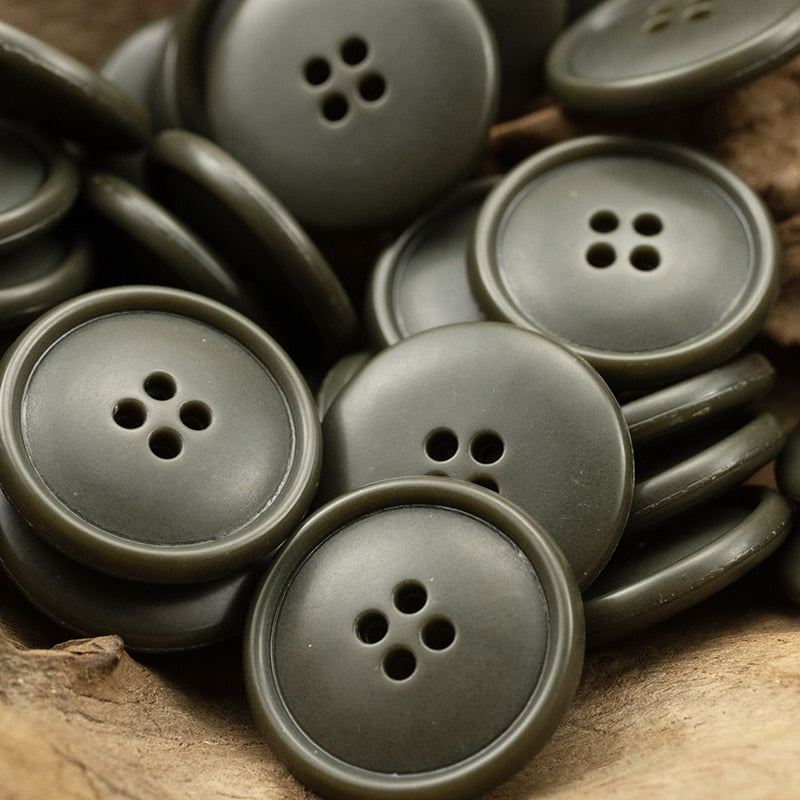 10pcs Round Urea Buttons 4 Hole For Casual Jacket Sweater Horn Imitation Buttons