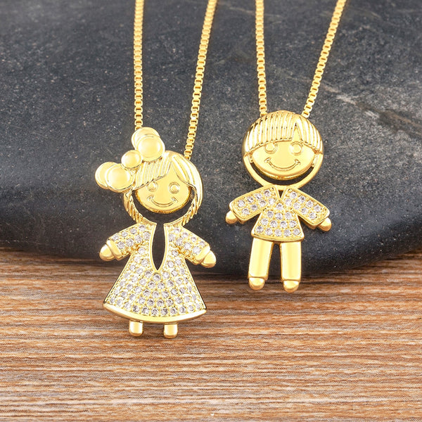 Collar con colgante para amantes de los niños y niñas con personalidad y diseño original de Ins Style