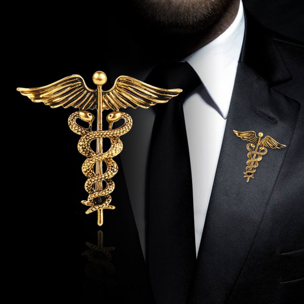 Fashion Retro Angel Wings Men Badge Brooch Pin Snake Brooches