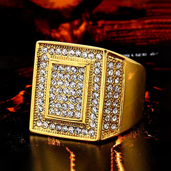 Nuevos anillos cuadrados de moda de alta calidad para hombres y mujeres.