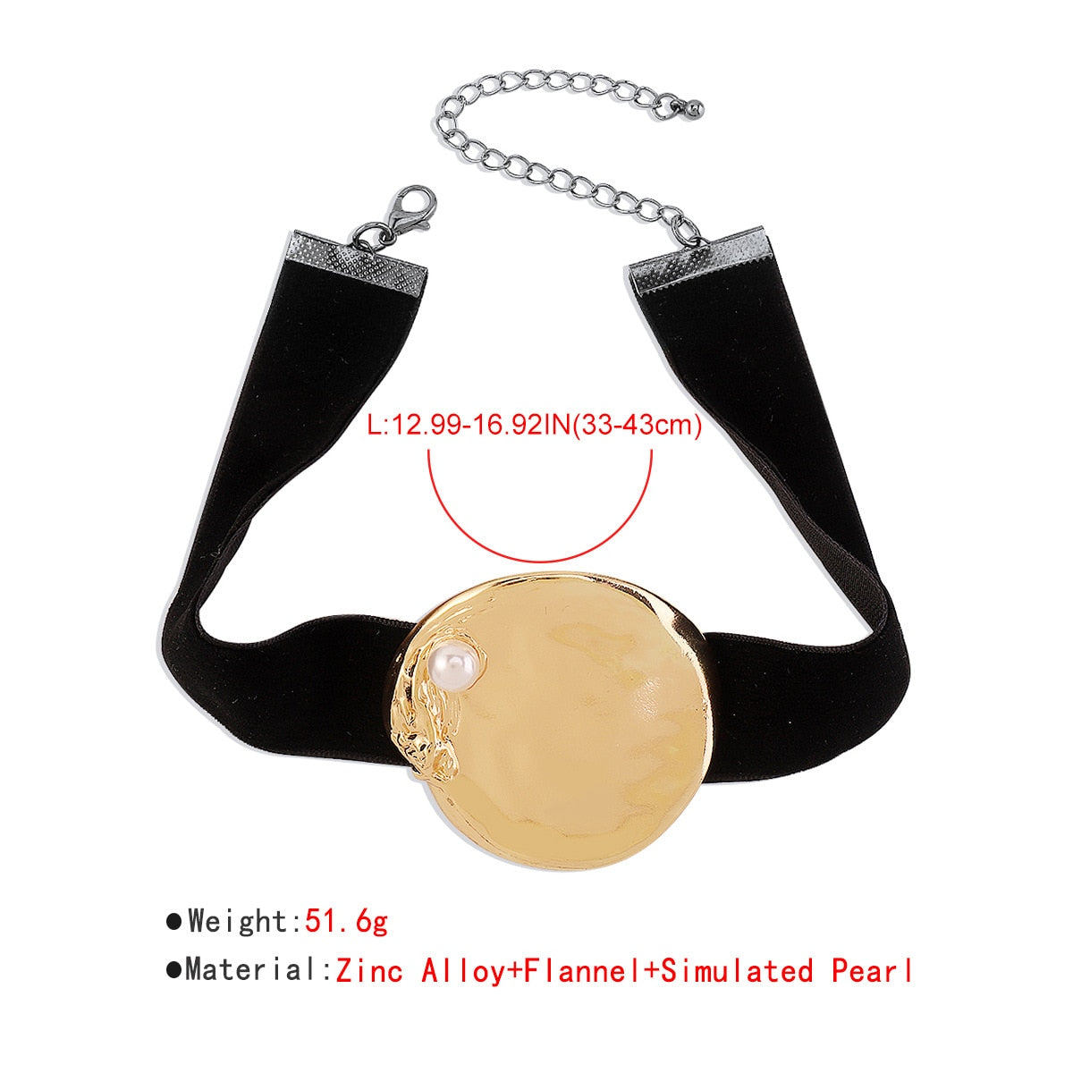 Fashion Retro Round Fabric Choker Necklace Exaggerated Earring Necklace