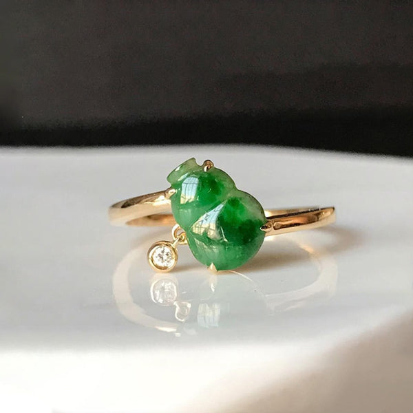 Nuevo anillo de mujer de calabaza de jaspe hetiano natural