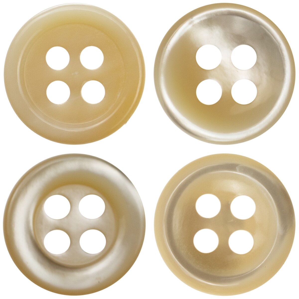5pcs Thickness 2.65 mm Light Yellow Trocas Buttons