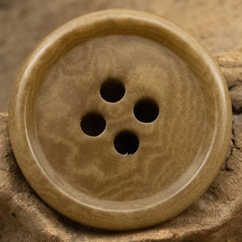 5pcs/lot Khaki Casual Buttons  4 Hole Round Natural Buttons