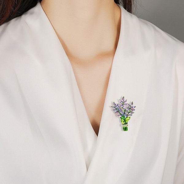 Luxury Crystal Purple Lavender Brooches For Women