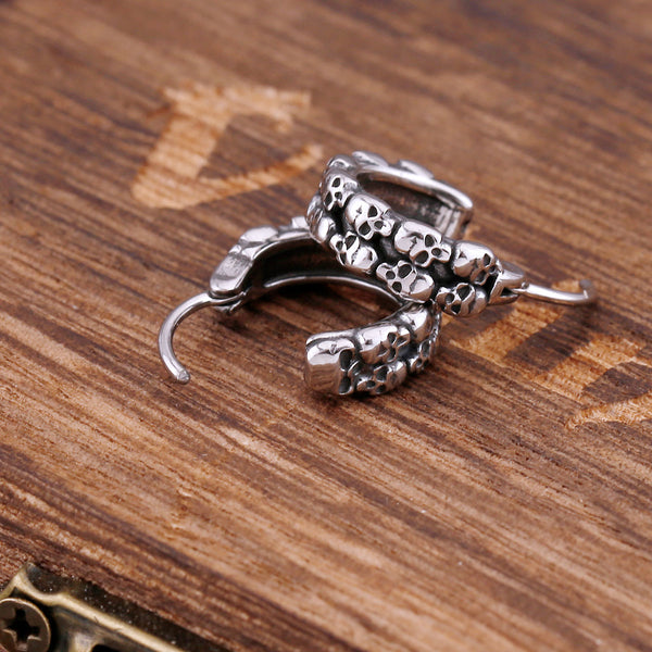 Pendientes de calavera de moda gótica para hombre