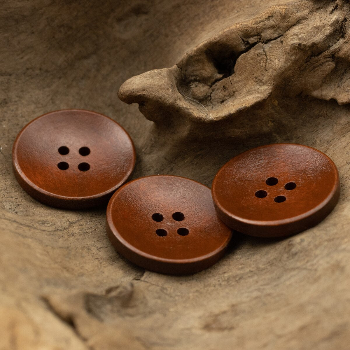 10pcs Bowl Wooden Button 25mm Sewing Accessories Jacket Button